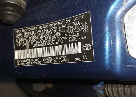 2010 Toyota Prius Ii z USA, uszkodzony, nr VIN JTDKN3DUXA0216187